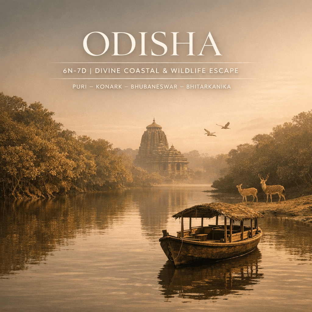 ODISHA | 6N-7D | DIVINE COASTAL & WILDLIFE ESCAPE | PURI – KONARK – BHUBANESWAR – BHITARKANIKA